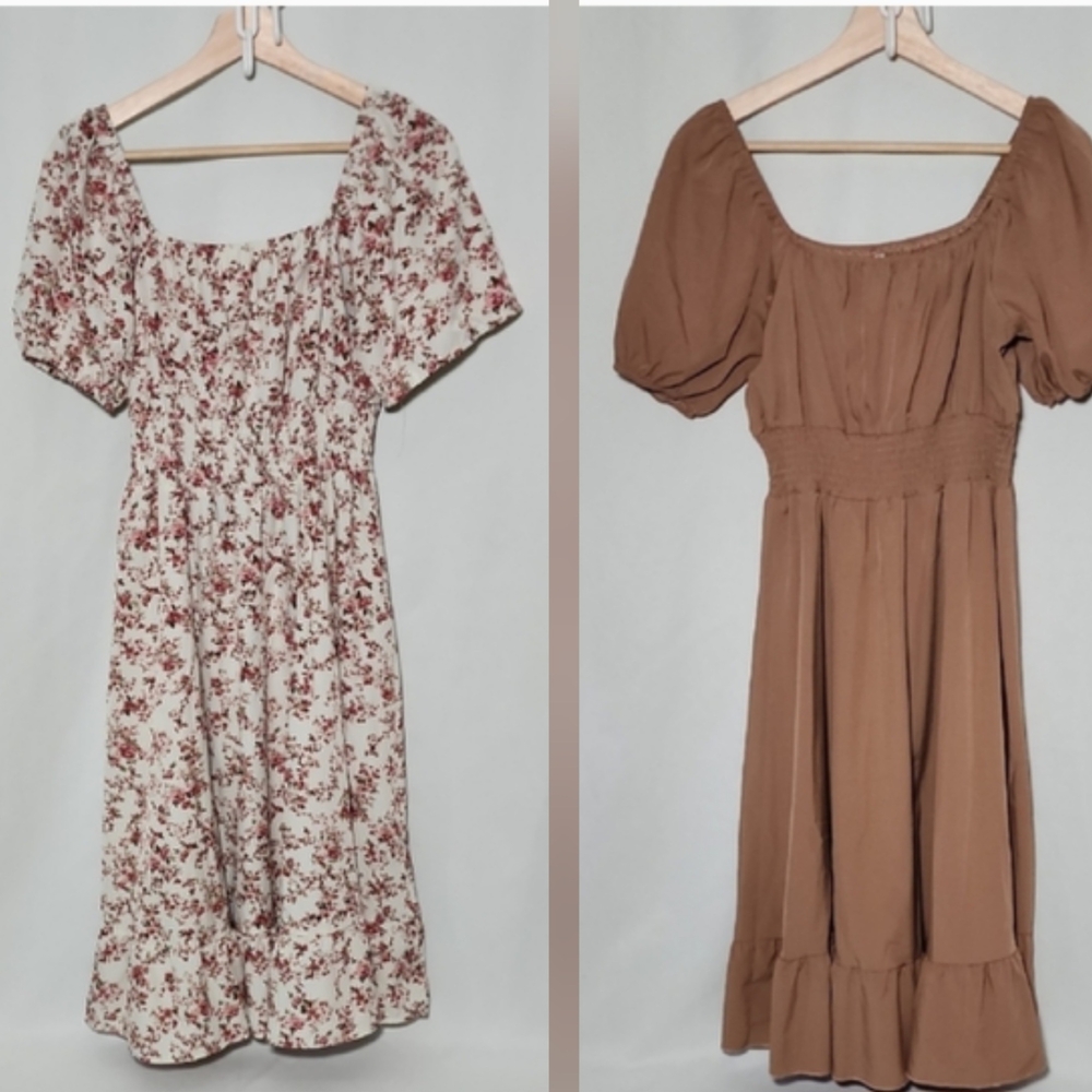 Source Unknown Floral And Solid Midi Dresses - image 2